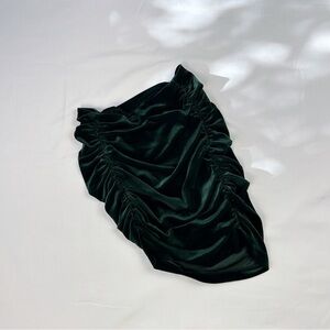 express | green velvet mini skirt | size s
